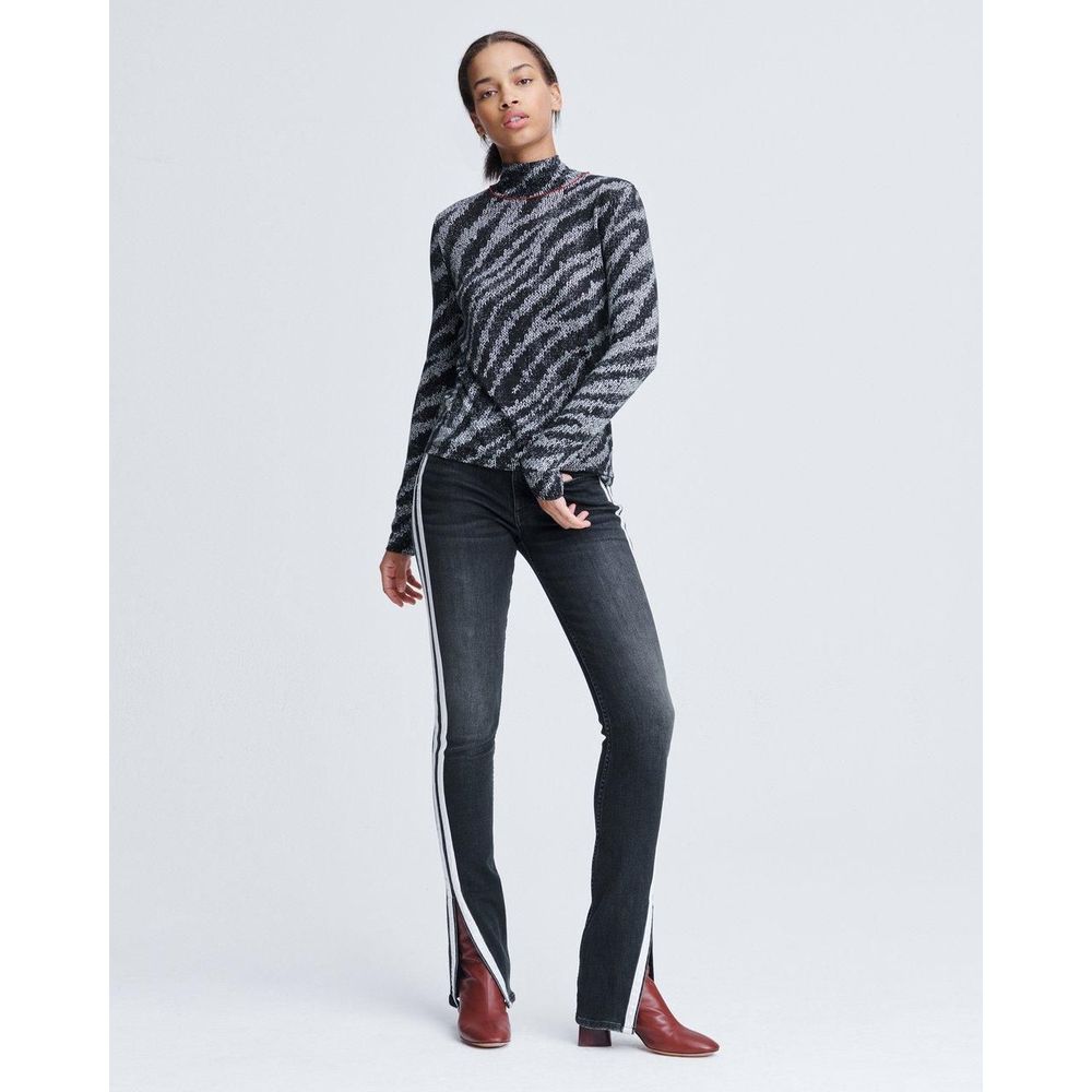 Rag & Bone Zebra Shaw Jersey Turtleneck Slim Fit